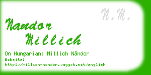 nandor millich business card